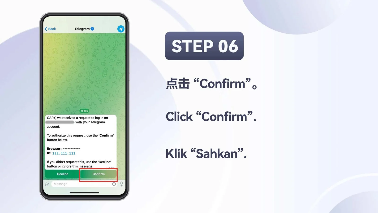 WINBOX Telegram mobile register an account with telegram step 6
