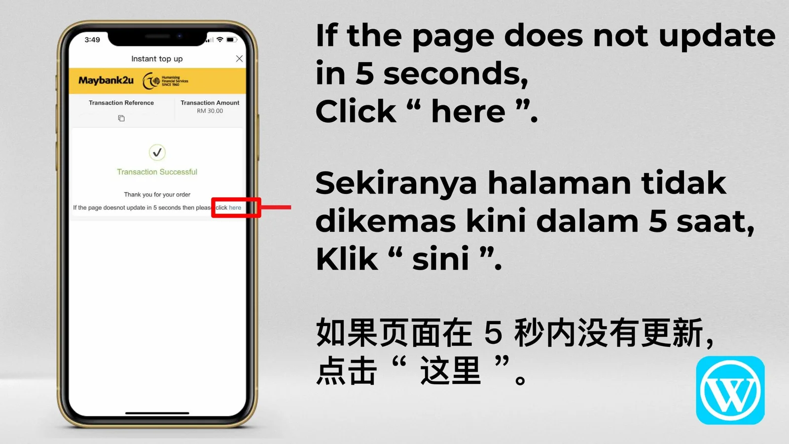 WINBOX Instant Top Up tutorial screen 8 of 9