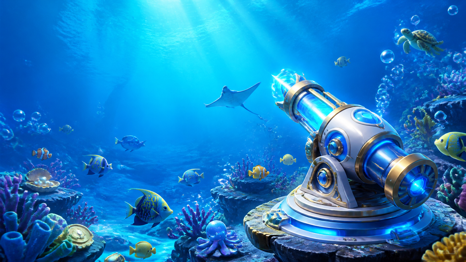 Fishing themed game artwork